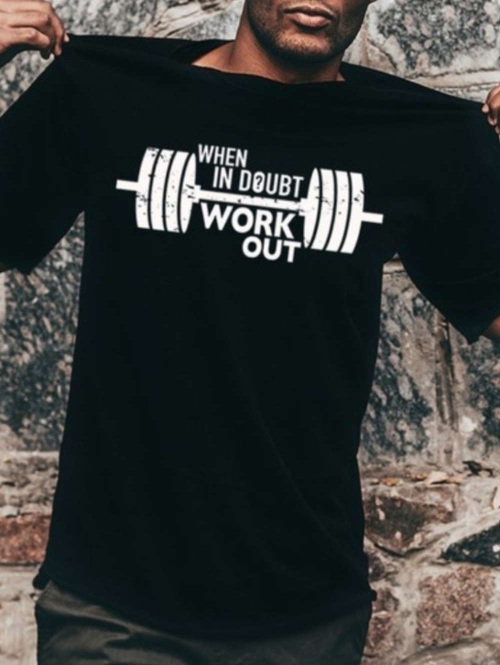 💪🏻NWOT Purchased from Ash Clothing "When In Doubt Workout💪🏻Graphic Tee" MED